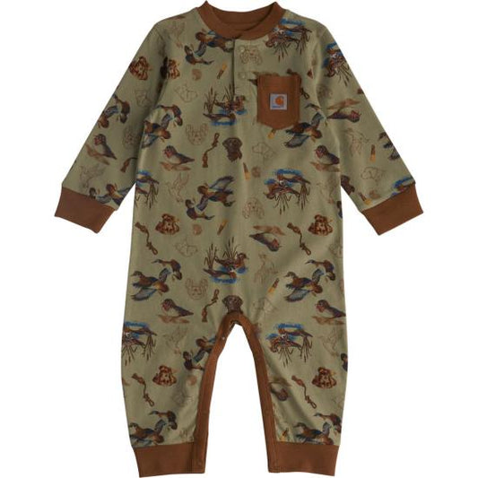 Long-Sleeve Duck Print Coverall