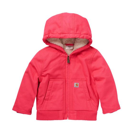 Girls Zip Front Canvas Insulated Hooded Active Jacket - Infant/Toddler