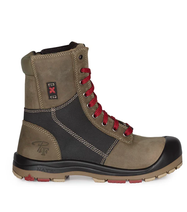 W 8" Laced Work Boot With Zipper