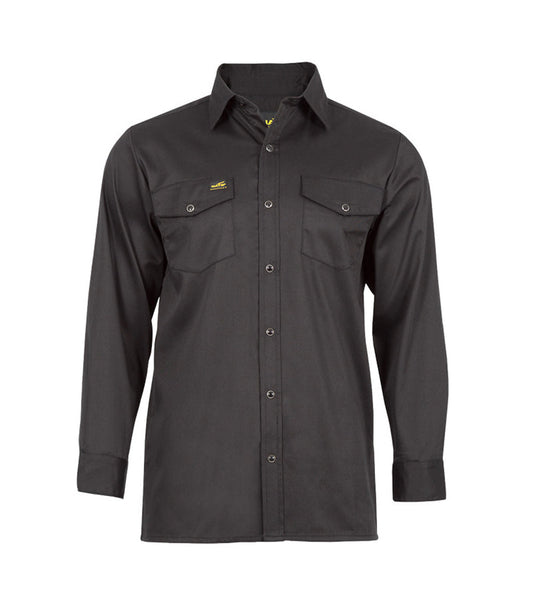 Snap Button Long Sleeve Work Shirt