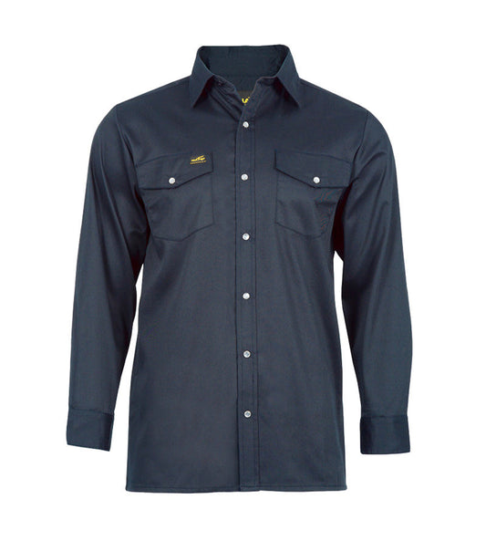 Snap Button Long Sleeve Work Shirt