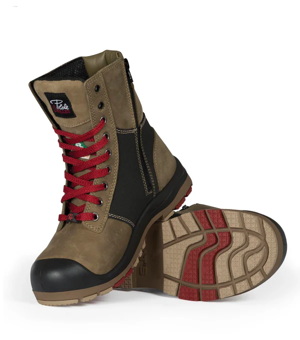 W 8" Laced Work Boot With Zipper
