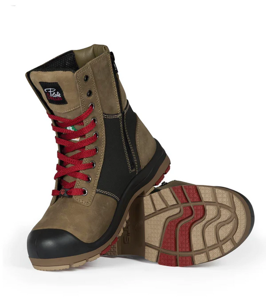 W 8" Laced Work Boot With Zipper