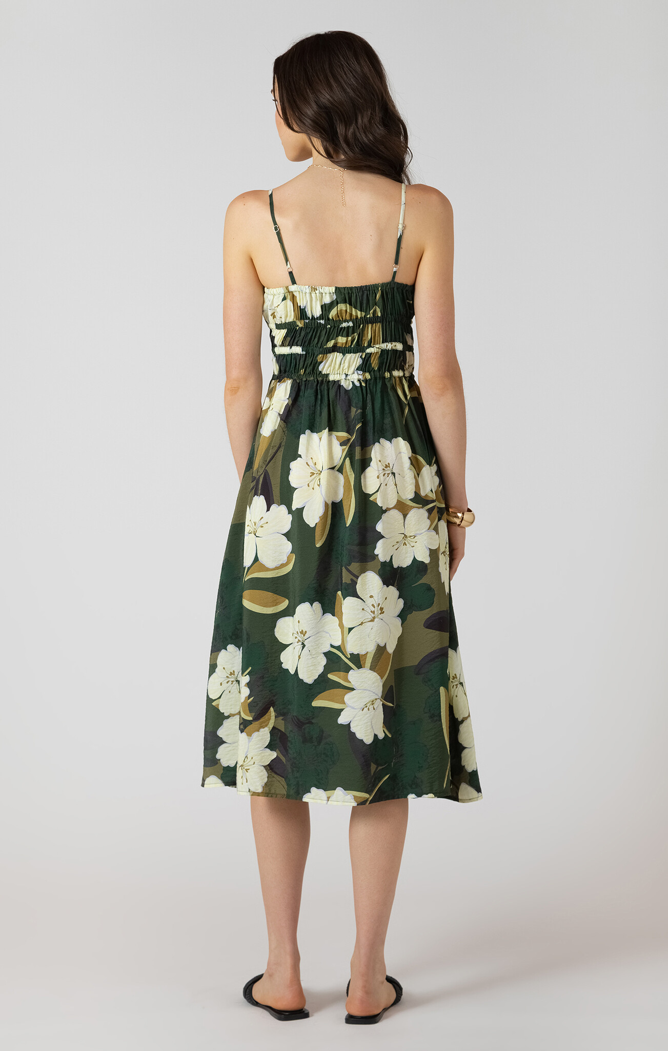 Elastic Waist Midi Dress