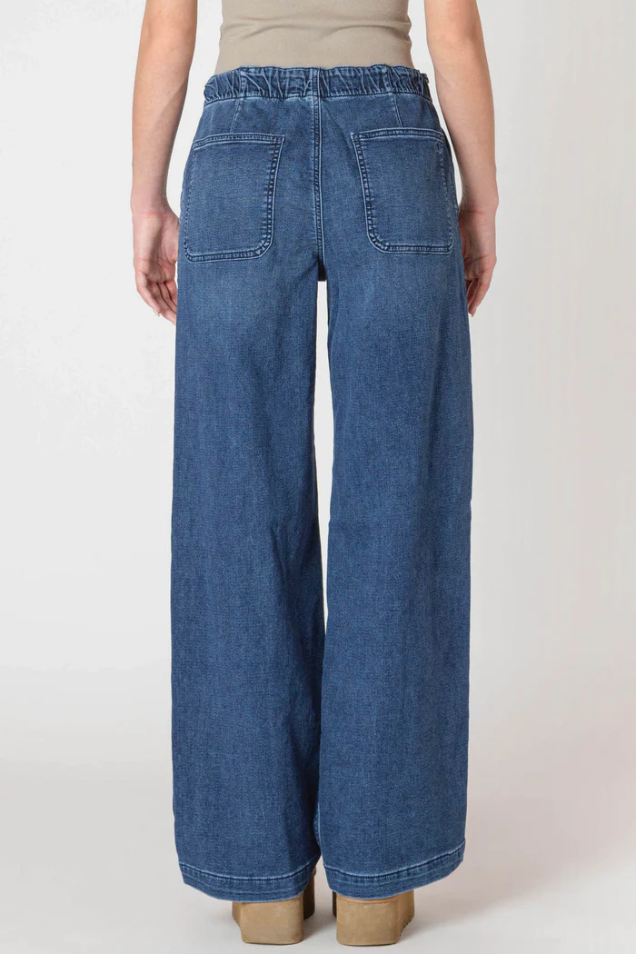 Wide Leg Knit Denimi Pant