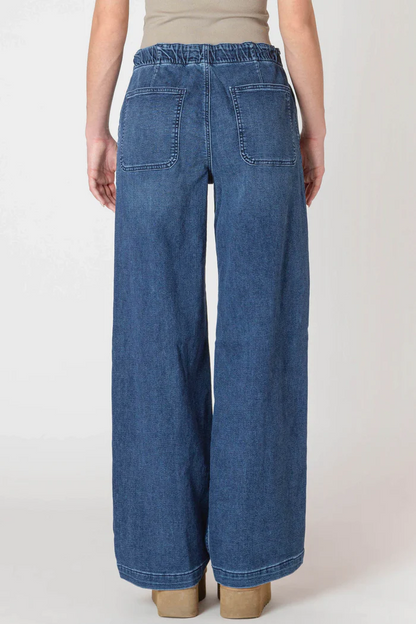 Wide Leg Knit Denimi Pant