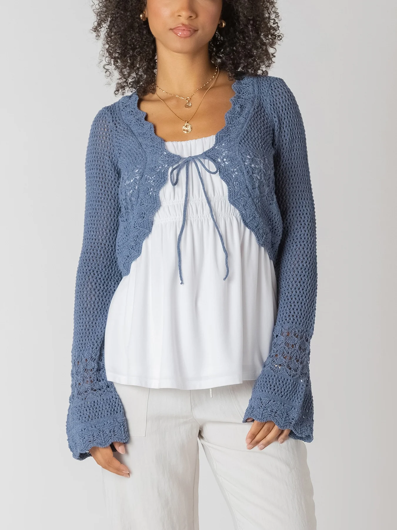 Tie Front Crochet Cardigan