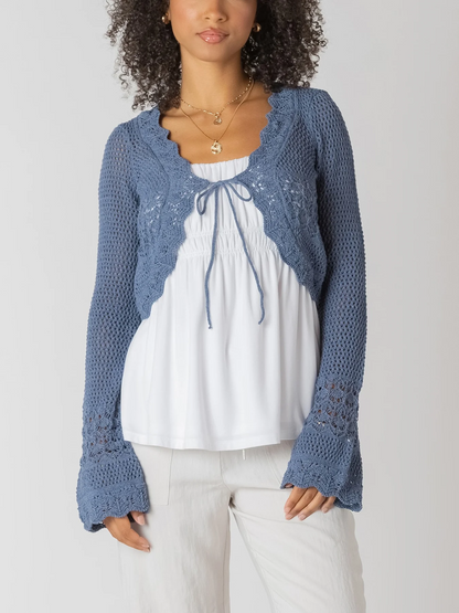 Tie Front Crochet Cardigan