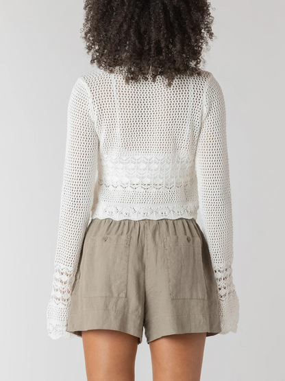 Tie Front Crochet Cardigan