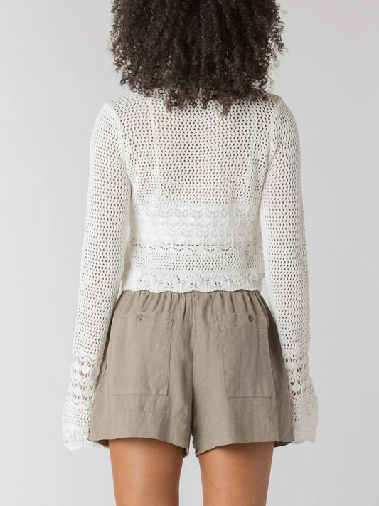 Tie Front Crochet Cardigan