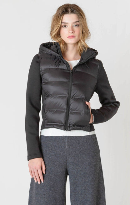 Mixed Fabric Puffer Jacket
