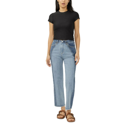 Silver Jeans Highly Desirable Western straight-leg jeans in two-tone blue denim wash