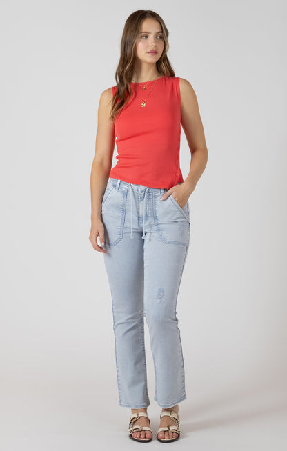 Asymmetrical Button Detail Tank