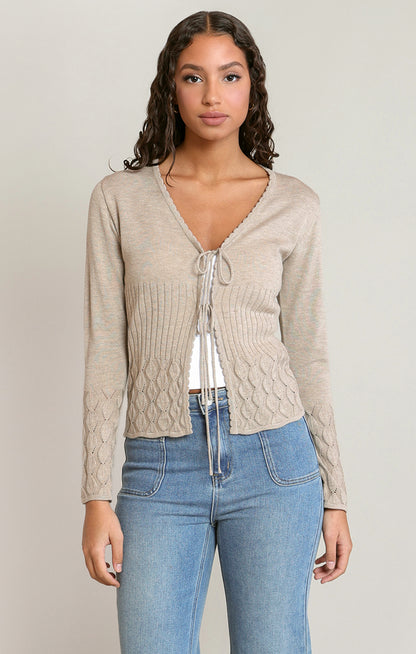 Front Tie Cardigan