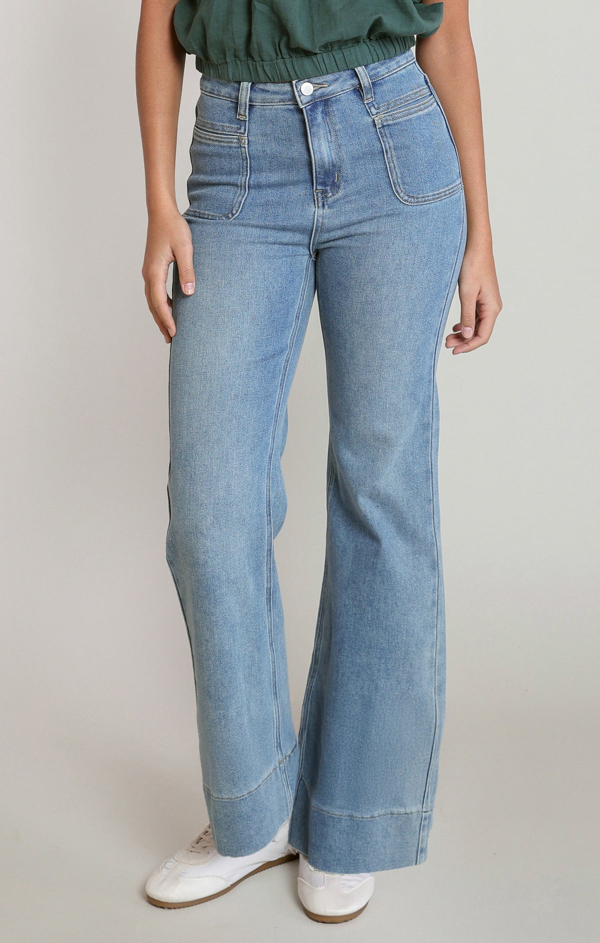 Mid-Waist Denim Pants