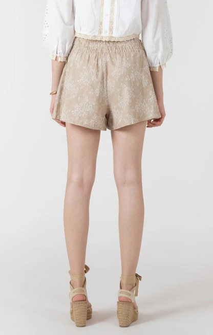 Floral Elastic Waist Short