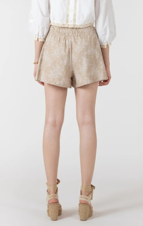 Floral Elastic Waist Short