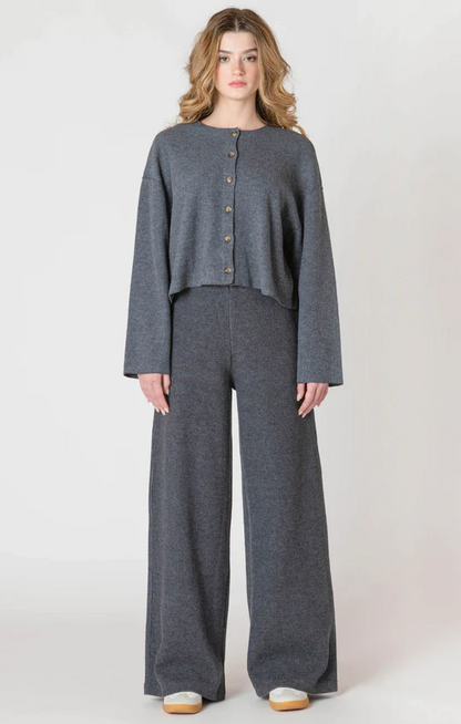 Wide Leg Ribbed Pant