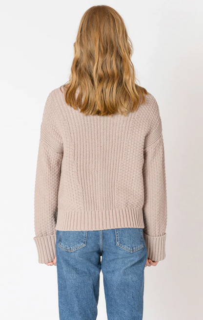 Cuffed Sleeve Textured Cardigan