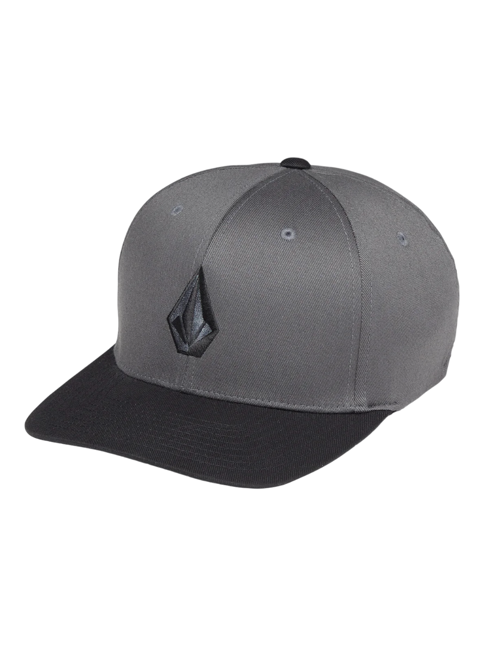 Volcom Full Stone Flexfit Hat in charcoal gray and black colorway