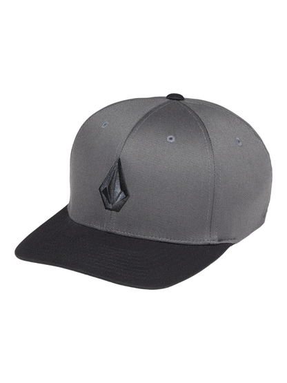 Volcom Full Stone Flexfit Hat in charcoal gray and black colorway