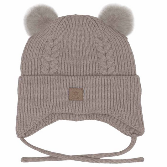 Hat with Ties and Poms