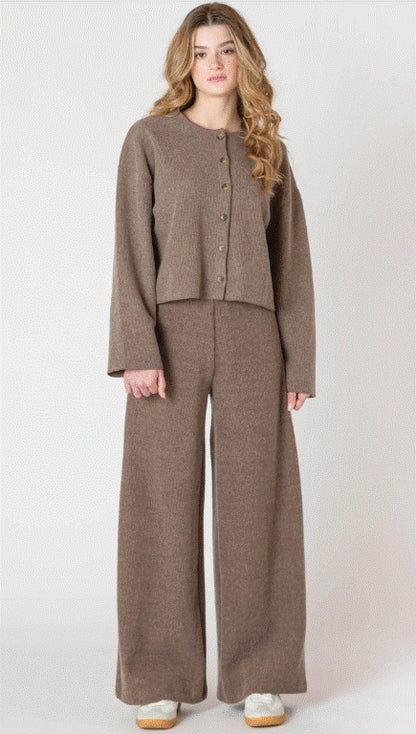 Wide Leg Ribbed Pant