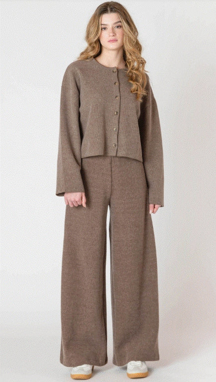 Wide Leg Ribbed Pant